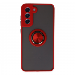 Samsung Galaxy S21 Fe Kılıf Montreal Yüzüklü Silikon Kapak - Kırmızı Samsung Galaxy S21 Fe Kılıf Montreal Yüzüklü Silikon Kapak - Kırmızı