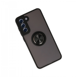 Samsung Galaxy S21 Fe Kılıf Montreal Yüzüklü Silikon Kapak - Siyah Samsung Galaxy S21 Fe Kılıf Montreal Yüzüklü Silikon Kapak - Siyah