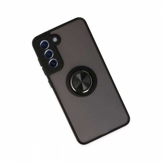 Samsung Galaxy S21 Fe Kılıf Montreal Yüzüklü Silikon Kapak - Siyah
