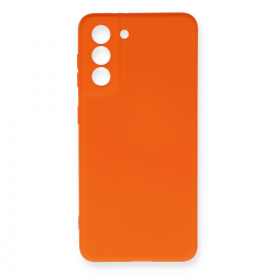 Samsung Galaxy S21 Fe Kılıf Nano İçi Kadife Silikon - Turuncu Samsung Galaxy S21 Fe Kılıf Nano İçi Kadife Silikon - Turuncu