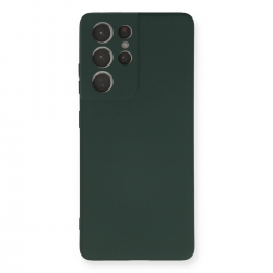Samsung Galaxy S21 Ultra Kılıf Nano İçi Kadife Silikon - Koyu Yeşil Samsung Galaxy S21 Ultra Kılıf Nano İçi Kadife Silikon - Koyu Yeşil
