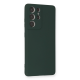 Samsung Galaxy S21 Ultra Kılıf Nano İçi Kadife Silikon - Koyu Yeşil