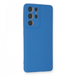 Samsung Galaxy S21 Ultra Kılıf Nano İçi Kadife Silikon - Mavi Samsung Galaxy S21 Ultra Kılıf Nano İçi Kadife Silikon - Mavi