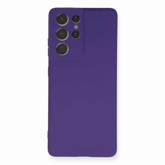 Samsung Galaxy S21 Ultra Kılıf Nano İçi Kadife Silikon - Mor