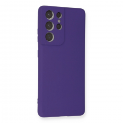 Samsung Galaxy S21 Ultra Kılıf Nano İçi Kadife Silikon - Mor Samsung Galaxy S21 Ultra Kılıf Nano İçi Kadife Silikon - Mor