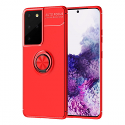 Samsung Galaxy S21 Ultra Kılıf Range Yüzüklü Silikon - Kırmızı Samsung Galaxy S21 Ultra Kılıf Range Yüzüklü Silikon - Kırmızı