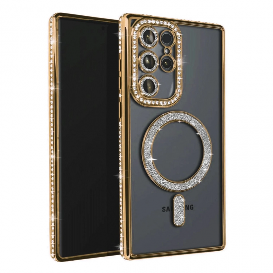 Samsung Galaxy S23 Ultra Joke Simli Magneticsafe Kılıf - Gold