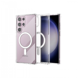 Samsung Galaxy S23 Ultra Kılıf Magneticsafe Şeffaf Silikon - Şeffaf Samsung Galaxy S23 Ultra Kılıf Magneticsafe Şeffaf Silikon - Şeffaf
