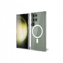 Samsung Galaxy S23 Ultra Kılıf Magneticsafe Şeffaf Silikon - Şeffaf Samsung Galaxy S23 Ultra Kılıf Magneticsafe Şeffaf Silikon - Şeffaf