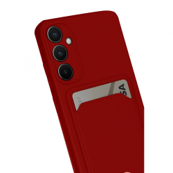 Samsung Galaxy S24 Fe Kılıf Kelvin Kartvizitli Silikon - Kırmızı Samsung Galaxy S24 Fe Kılıf Kelvin Kartvizitli Silikon - Kırmızı