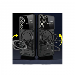 Samsung Galaxy S24 Ultra Kılıf Joy Lens Standlı Kapak - Mor