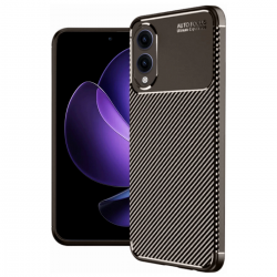 Samsung Galaxy S25 Edge Kılıf Auto Focus Karbon Kapak - Kahverengi Samsung Galaxy S25 Edge Kılıf Auto Focus Karbon Kapak - Kahverengi