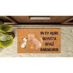 Kapı Önü Paspası Özel Tasarım Koko Model Sevgi Barındırır PK-1583 Kapı Önü Paspası Özel Tasarım Koko Model Sevgi Barındırır PK-1583