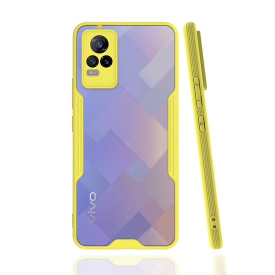Vivo V21e Kılıf Platin Silikon - Sarı