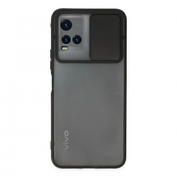 Vivo Y33s Kılıf Palm Buzlu Kamera Sürgülü Silikon - Siyah Vivo Y33s Kılıf Palm Buzlu Kamera Sürgülü Silikon - Siyah