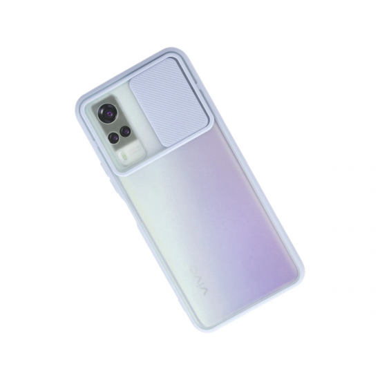 Vivo Y53s Kılıf Palm Buzlu Kamera Sürgülü Silikon - Lila