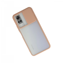 Vivo Y53s Kılıf Palm Buzlu Kamera Sürgülü Silikon - Pembe