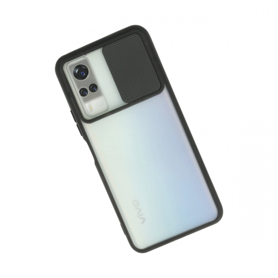 Vivo Y53s Kılıf Palm Buzlu Kamera Sürgülü Silikon - Siyah