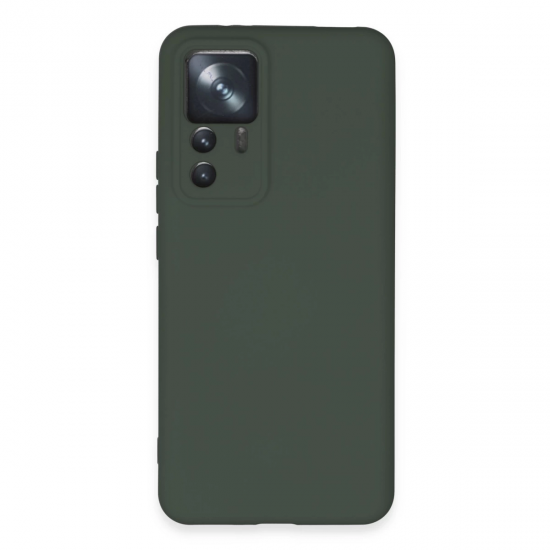 Xiaomi Mi 12t Pro Kılıf Nano İçi Kadife Silikon - Koyu Yeşil