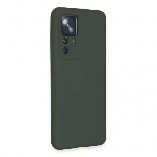 Xiaomi Mi 12t Pro Kılıf Nano İçi Kadife Silikon - Koyu Yeşil