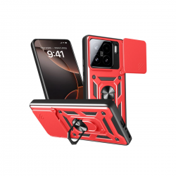 Xiaomi Mi 15 Kılıf Pars Lens Yüzüklü Silikon - Kırmızı Xiaomi Mi 15 Kılıf Pars Lens Yüzüklü Silikon - Kırmızı