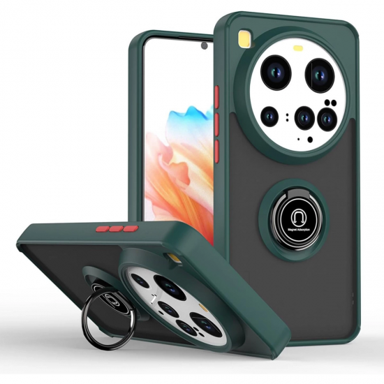 Xiaomi Mi 15 Ultra Kılıf Montreal Yüzüklü Silikon Kapak - Yeşil