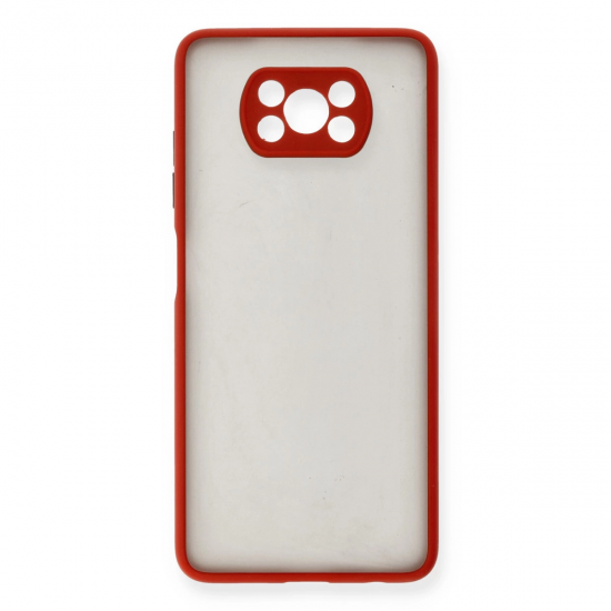 Xiaomi Pocophone X3 Kılıf Montreal Silikon Kapak - Kırmızı