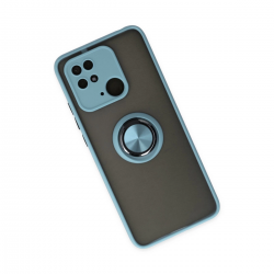 Xiaomi Redmi 10c Kılıf Montreal Yüzüklü Silikon Kapak - Buz Mavi Xiaomi Redmi 10c Kılıf Montreal Yüzüklü Silikon Kapak - Buz Mavi