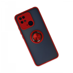 Xiaomi Redmi 10c Kılıf Montreal Yüzüklü Silikon Kapak - Kırmızı Xiaomi Redmi 10c Kılıf Montreal Yüzüklü Silikon Kapak - Kırmızı
