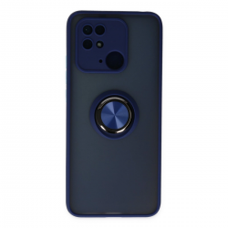 Xiaomi Redmi 10c Kılıf Montreal Yüzüklü Silikon Kapak - Lacivert Xiaomi Redmi 10c Kılıf Montreal Yüzüklü Silikon Kapak - Lacivert