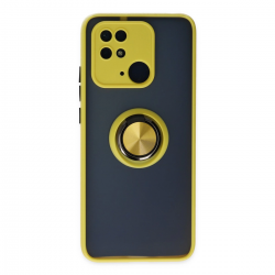 Xiaomi Redmi 10c Kılıf Montreal Yüzüklü Silikon Kapak - Sarı Xiaomi Redmi 10c Kılıf Montreal Yüzüklü Silikon Kapak - Sarı