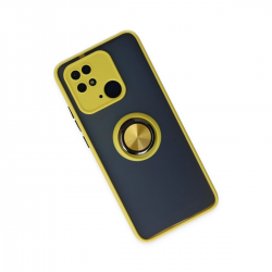 Xiaomi Redmi 10c Kılıf Montreal Yüzüklü Silikon Kapak - Sarı Xiaomi Redmi 10c Kılıf Montreal Yüzüklü Silikon Kapak - Sarı