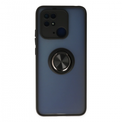 Xiaomi Redmi 10c Kılıf Montreal Yüzüklü Silikon Kapak - Siyah Xiaomi Redmi 10c Kılıf Montreal Yüzüklü Silikon Kapak - Siyah