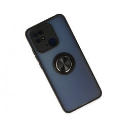 Xiaomi Redmi 10c Kılıf Montreal Yüzüklü Silikon Kapak - Siyah Xiaomi Redmi 10c Kılıf Montreal Yüzüklü Silikon Kapak - Siyah