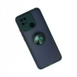 Xiaomi Redmi 10c Kılıf Montreal Yüzüklü Silikon Kapak - Yeşil Xiaomi Redmi 10c Kılıf Montreal Yüzüklü Silikon Kapak - Yeşil