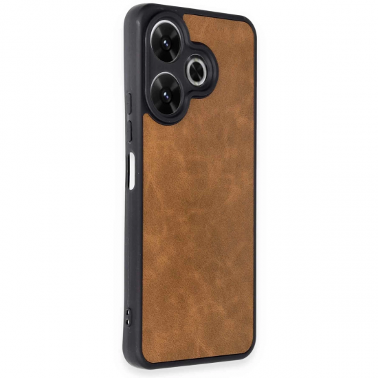 Xiaomi Redmi 13 4g Kılıf Aras Deri Kapak - Taba