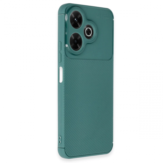 Xiaomi Redmi 13 4g Kılıf Auto Focus Karbon Kapak - Koyu Yeşil