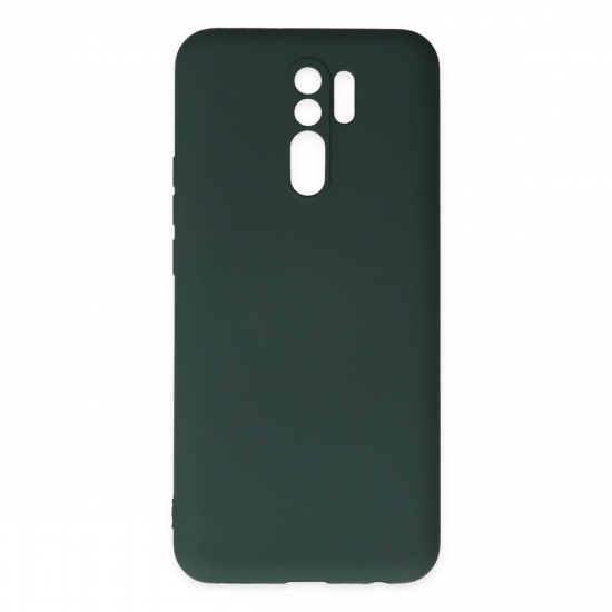 Xiaomi Redmi 9 Kılıf Nano İçi Kadife Silikon - Koyu Yeşil