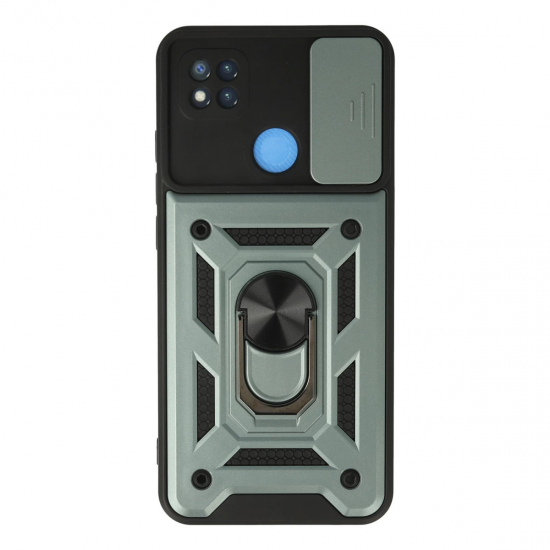 Xiaomi Redmi 9c Kılıf Pars Lens Yüzüklü Silikon - Yeşil