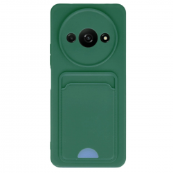 Xiaomi Redmi A3 4g Kılıf Kelvin Kartvizitli Silikon - Koyu Yeşil Xiaomi Redmi A3 4g Kılıf Kelvin Kartvizitli Silikon - Koyu Yeşil