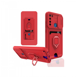 Xiaomi Redmi Note 8 Kılıf Zuma Kartvizitli Yüzüklü Silikon - Kırmızı Xiaomi Redmi Note 8 Kılıf Zuma Kartvizitli Yüzüklü Silikon - Kırmızı