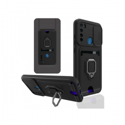 Xiaomi Redmi Note 8 Kılıf Zuma Kartvizitli Yüzüklü Silikon - Siyah Xiaomi Redmi Note 8 Kılıf Zuma Kartvizitli Yüzüklü Silikon - Siyah