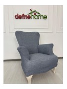 Döşemelik Kumaş Düz Keten Lastikli Kayma Yapmayan 1  Adet Berjer Koltuk Örtüsü