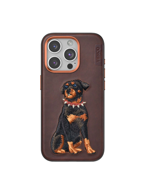 Venco  İphone 15 Pro Perma Desenli Kapak - Koyu Kahve
