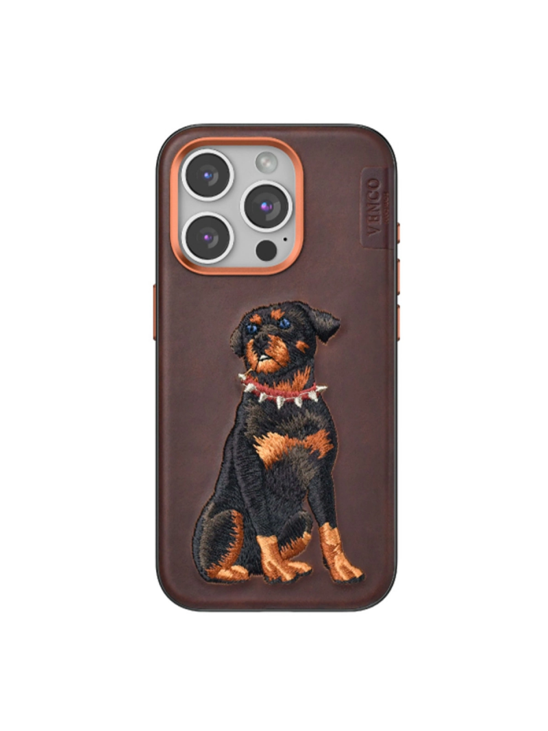 Venco  İphone 15 Pro Perma Desenli Kapak - Koyu Kahve