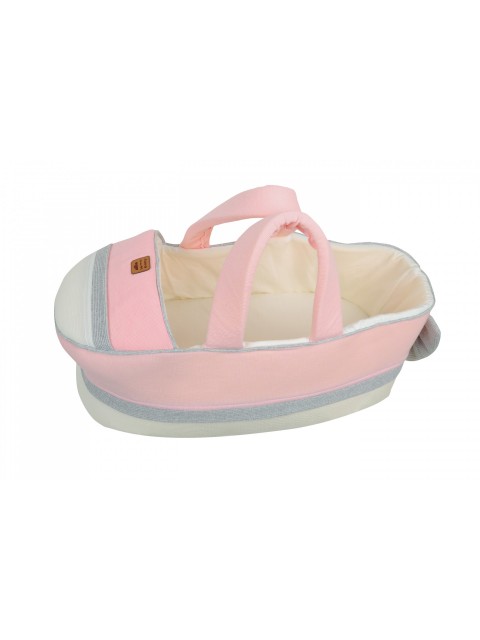 Sema Baby Portbebe Yenidoğan Bebek Yatağı - Ekru/Pembe