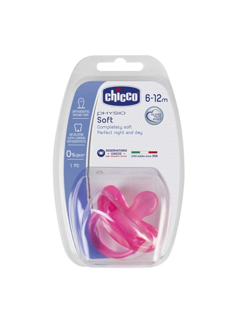Chicco Physio Soft Silikon Emzik 12 Ay Pembe