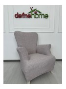 Döşemelik Kumaş Düz Keten Lastikli Kayma Yapmayan 1  Adet Berjer Koltuk Örtüsü