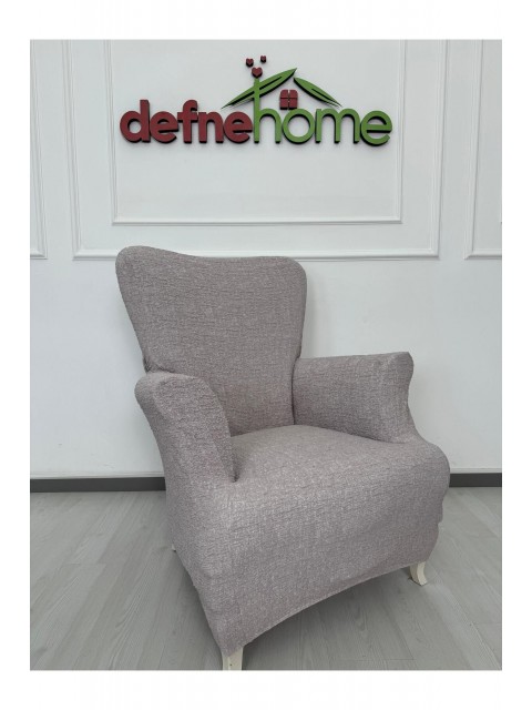 Döşemelik Kumaş Düz Keten Lastikli Kayma Yapmayan 1  Adet Berjer Koltuk Örtüsü