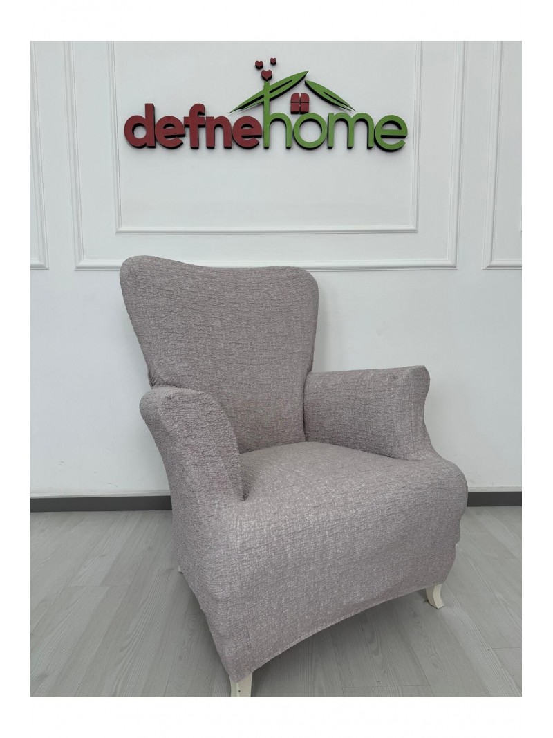 Döşemelik Kumaş Düz Keten Lastikli Kayma Yapmayan 1  Adet Berjer Koltuk Örtüsü